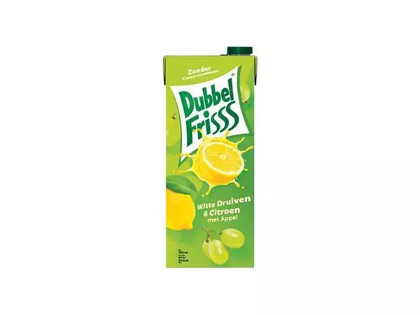 Een Fruitdrank DubbelFrisss witte druif citroen pak 1500ml koop je bij EconOffice