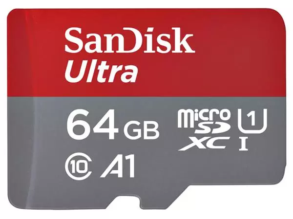 Een Geheugenkaart Sandisk MicroSDXC Ultra 64GB (140mb/s C10 - SDA UHS-I) koop je bij EconOffice
