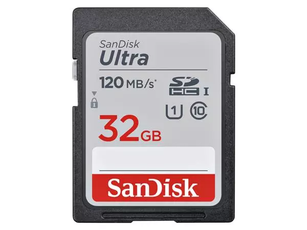 Een Geheugenkaart Sandisk SDHC Ultra 32GB (Class 10/UHS-I/120MB/s) koop je bij Van Leeuwen Boeken- en kantoorartikelen