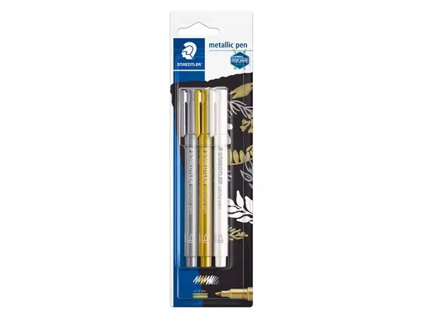 Een Gelpen Staedtler metallic blister à 3 kleuren koop je bij Klik Office BV