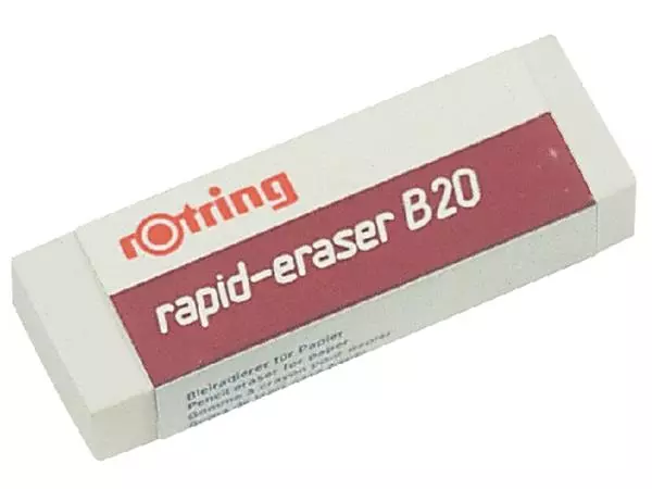 Een Gum rOtring Rapid B20 65x23x10mm potlood wit koop je bij Van Leeuwen Boeken- en kantoorartikelen