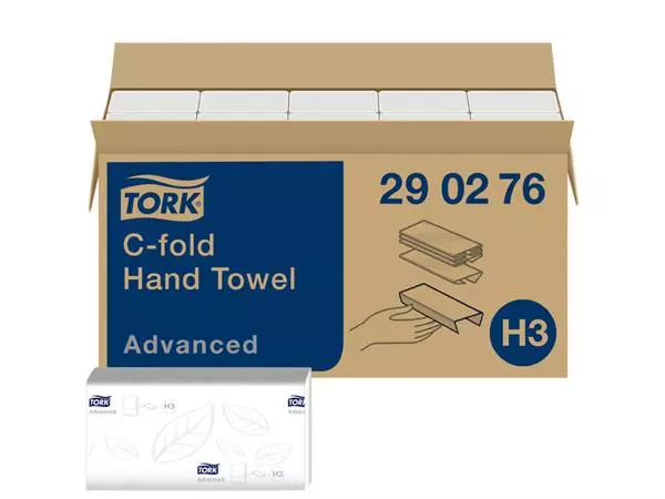 Een Handdoek Tork H3 C-vouw Advanced 2-laags wit 290276 koop je bij L&N Partners voor Partners B.V.