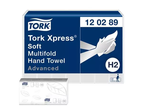 Handdoek Tork Xpress® H2 Multifold advanced 2-laags wit 120289