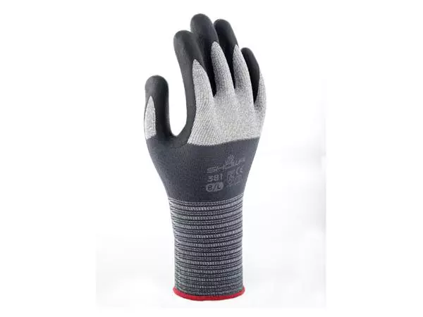 Een Handschoen Showa 381 grip nitril S grijs koop je bij Van Leeuwen Boeken- en kantoorartikelen