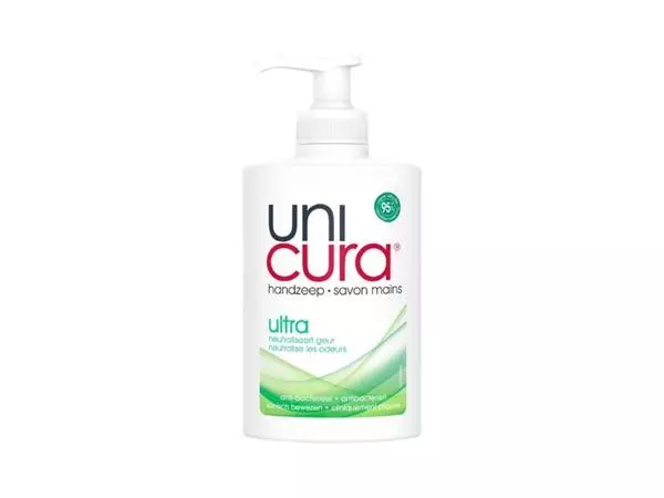 Een Handzeep Unicura vloeibaar Ultra met pomp 250ml koop je bij L&N Partners voor Partners B.V.