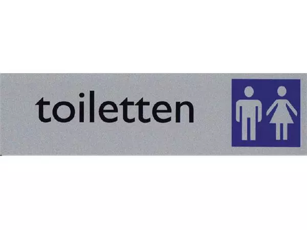 Een Infobord pictogram toiletten dames/heren 165x44mm koop je bij EconOffice
