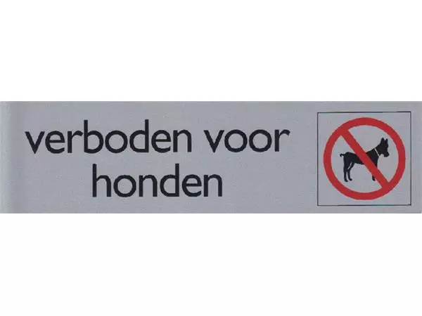 Een Infobord pictogram verboden voor honden 165x44mm koop je bij Van Leeuwen Boeken- en kantoorartikelen