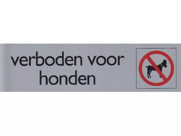 Een Infobord pictogram verboden voor honden 165x44mm koop je bij EconOffice