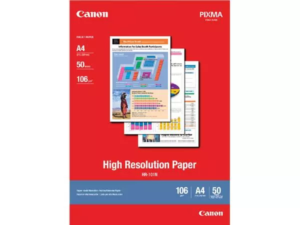 Een Inkjetpapier Canon HR101 A4 106gr 50vel koop je bij EconOffice