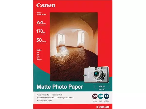 Een Inkjetpapier Canon MP-101 A4 170gr mat 50vel koop je bij EconOffice