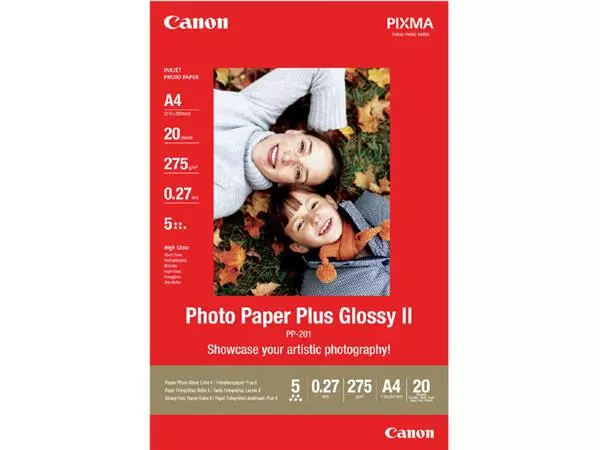 Een Inkjetpapier Canon PP-201 A4 260gr glans 20vel koop je bij Goedkope Kantoorbenodigdheden