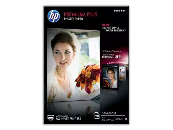 Een Inkjetpapier HP CR673A A4 semi glossy 300gr 20vel koop je bij EconOffice