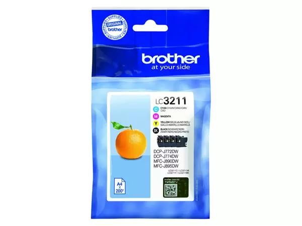 Een Inktcartridge Brother LC-3211 Zwart + 3 kleuren koop je bij KantoorProfi België BV