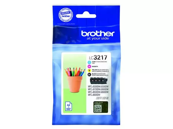 Een Inktcartridge Brother LC-3217 zwart + 3 kleuren koop je bij Van Hoye Kantoor BV