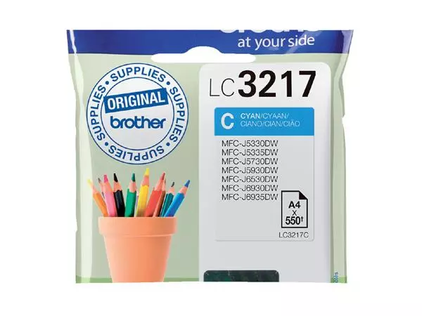 Een Inktcartridge Brother LC-3217C blauw koop je bij Tonerinktshop