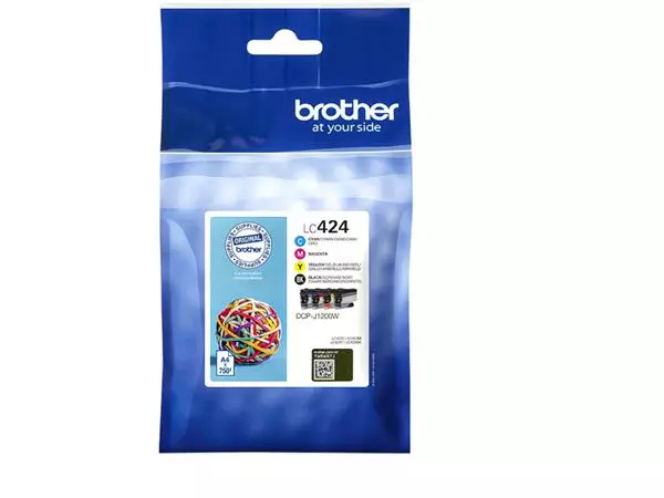 Een Inktcartridge Brother LC-424 zwart + 3 kleuren koop je bij Van Leeuwen Boeken- en kantoorartikelen
