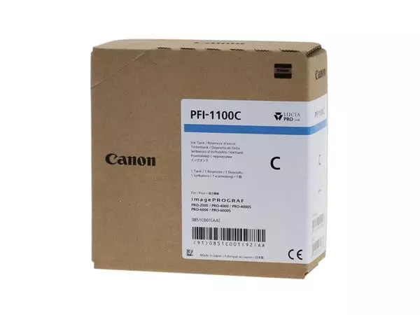 Een Inktcartridge Canon PFI-1100 blauw koop je bij Van Hoye Kantoor BV