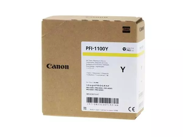 Een Inktcartridge Canon PFI-1100 geel koop je bij Alles voor uw kantoor