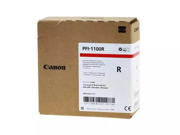 Een Inktcartridge Canon PFI-1100 rood koop je bij EconOffice