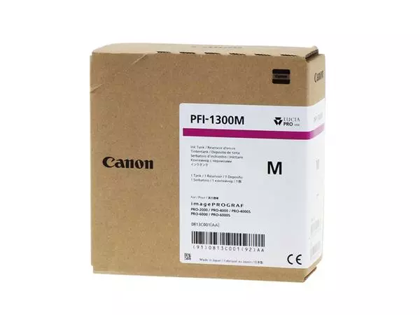 Een Inktcartridge Canon PFI-1300 rood koop je bij Unimark Office B.V.