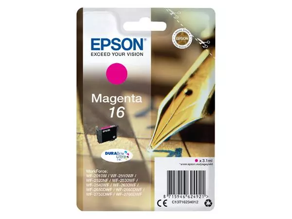 Een Inktcartridge Epson 16 T1623 rood koop je bij Goedkope Kantoorbenodigdheden