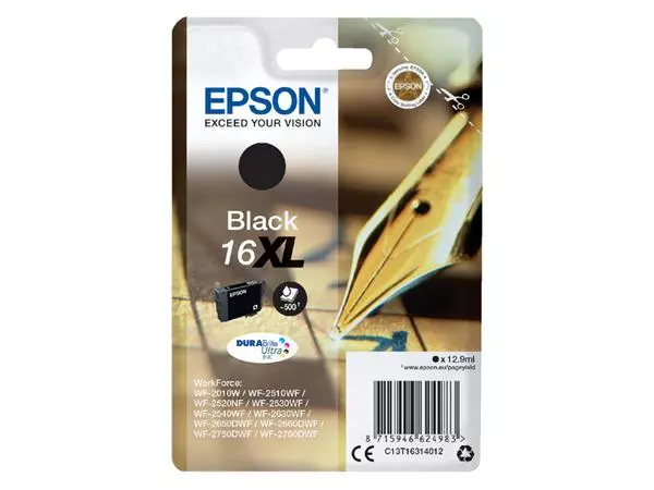 Een Inktcartridge Epson 16XL T1631 zwart koop je bij Alles voor uw kantoor