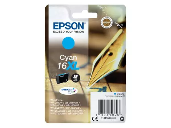 Een Inktcartridge Epson 16XL T1632 blauw koop je bij Van Hoye Kantoor BV