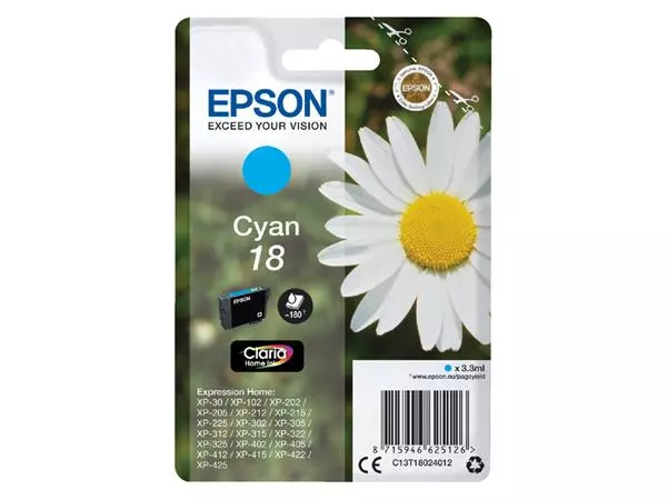 Een Inktcartridge Epson 18 T1802 blauw koop je bij Tonerinktshop