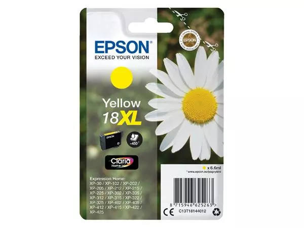 Een Inktcartridge Epson 18XL T1814 geel koop je bij QuickOffice BV