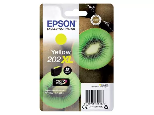 Een Inktcartridge Epson 202XL T02H44 geel koop je bij QuickOffice BV