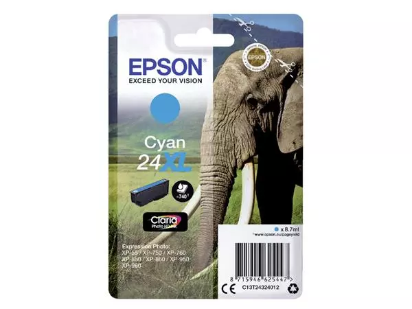 Een Inktcartridge Epson 24XL T2432 blauw koop je bij Goedkope Kantoorbenodigdheden