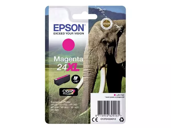 Een Inktcartridge Epson 24XL T2433 rood koop je bij KantoorProfi België BV