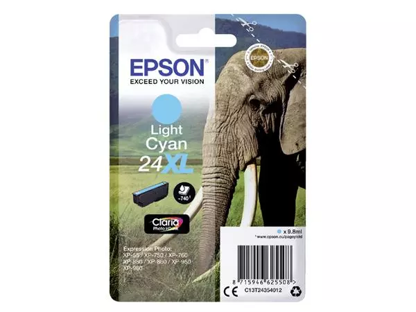 Een Inktcartridge Epson 24XL T2435 lichtblauw koop je bij Van Hoye Kantoor BV