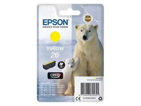 Een Inktcartridge Epson 26 T2614 geel koop je bij KantoorProfi België BV