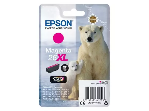 Inktcartridge Epson 26XL T2633 rood