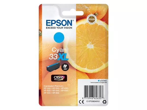 Inktcartridge Epson 33XL T3362 blauw