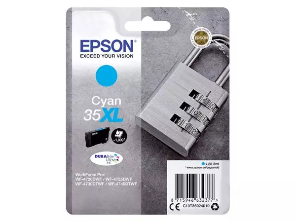 Een Inktcartridge Epson 35XL T3592 blauw koop je bij Alles voor uw kantoor