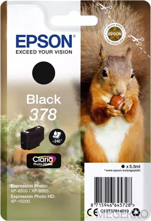 Een Inktcartridge Epson 378 T3781 zwart koop je bij Alles voor uw kantoor