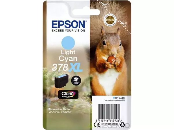 Een Inktcartridge Epson 378XL T3795 lichtblauw koop je bij EconOffice