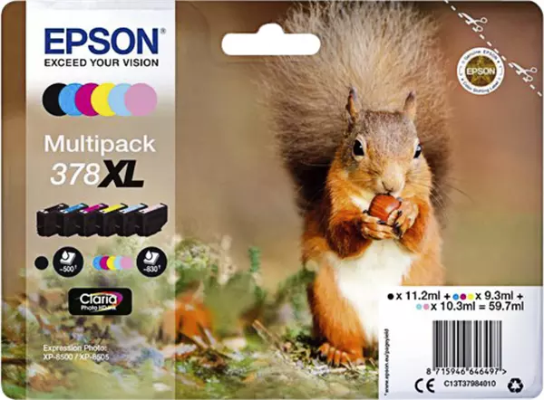 Een Inktcartridge Epson 378XL T3798 6 kleuren koop je bij QuickOffice BV