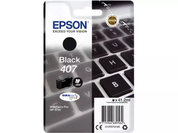 Een Inktcartridge Epson 407 T07U140 zwart koop je bij L&N Partners voor Partners B.V.