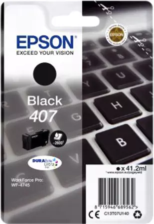 Een Inktcartridge Epson 407 T07U140 zwart koop je bij Van Hoye Kantoor BV