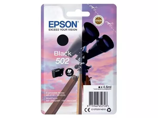 Een Inktcartridge Epson 502 T02V1 zwart koop je bij Van Hoye Kantoor BV