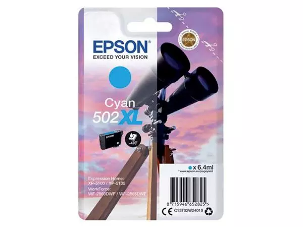 Een Inktcartridge Epson 502XL T02W2 blauw koop je bij Van Hoye Kantoor BV