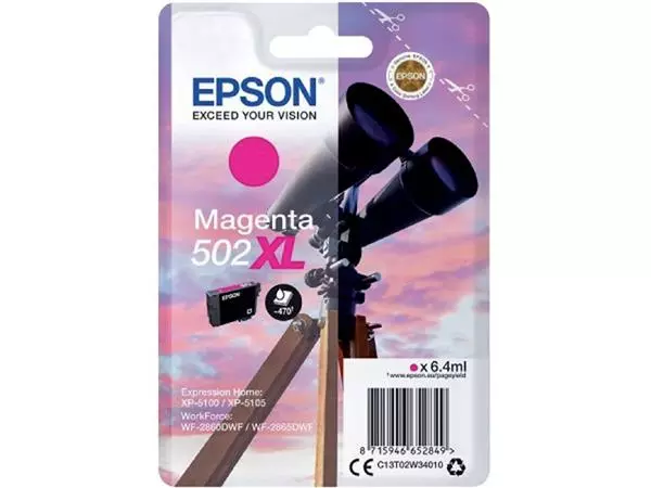 Inktcartridge Epson 502XL T02W3 rood