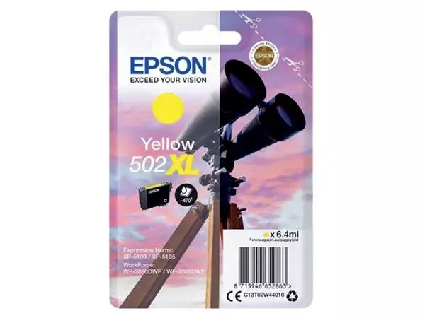 Een Inktcartridge Epson 502XL T02W4 geel koop je bij Goedkope Kantoorbenodigdheden