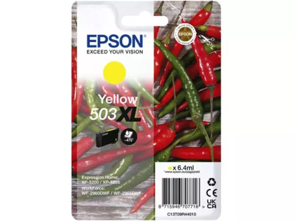 Een Inktcartridge Epson 503XL T09R44 geel koop je bij Alles voor uw kantoor