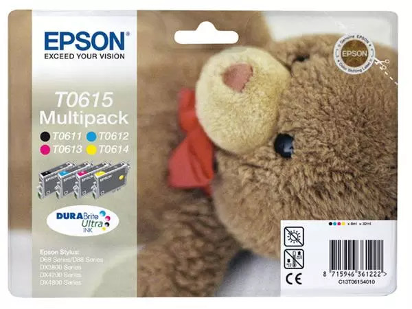 Een Inktcartridge Epson T0615 zwart + 3 kleuren koop je bij Van Hoye Kantoor BV