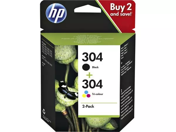 Een Inktcartridge HP 3JB05AE 304 zwart + kleur koop je bij Van Hoye Kantoor BV