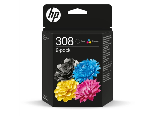 Een Inktcartridge HP 6L6S6UE 308 zwart + 3 kleuren koop je bij MV Kantoortechniek B.V.